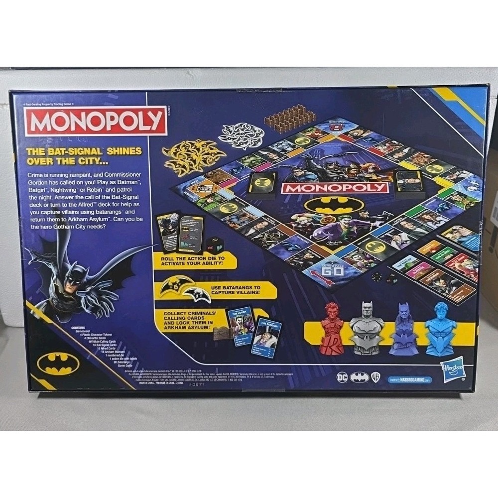 Monopoly Batman Edition Board Game | Monopoly Game for Batman Fans | Ages 8 a - Picture 2 of 9